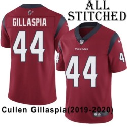Red Embroidered Cullen Gillaspia Jersey Houston Texans #44 Stitched Jerseys