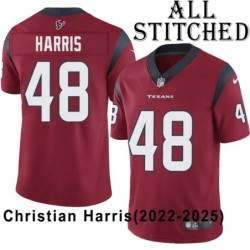 Red Embroidered Christian Harris Jersey Houston Texans #48 Stitched Jerseys