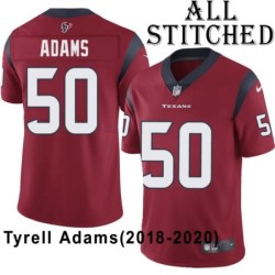 Red Embroidered Tyrell Adams Jersey Houston Texans #50 Stitched Jerseys