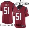 Red Embroidered Dylan Cole Jersey Houston Texans #51 Stitched Jerseys