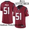 Red Embroidered DaShon Polk Jersey Houston Texans #51 Stitched Jerseys