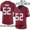 Red Embroidered Kailee Wong Jersey Houston Texans #52 Stitched Jerseys