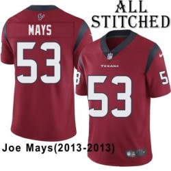Red Embroidered Joe Mays Jersey Houston Texans #53 Stitched Jerseys