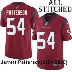 Red Embroidered Jarrett Patterson Jersey Houston Texans #54 Stitched Jerseys