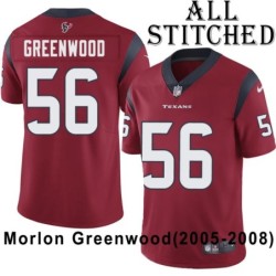 Red Embroidered Morlon Greenwood Jersey Houston Texans #56 Stitched Jerseys