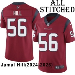 Red Embroidered Jamal Hill Jersey Houston Texans #56 Stitched Jerseys