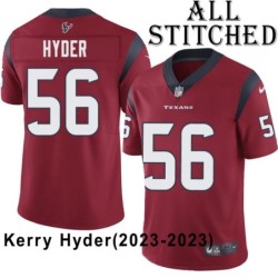 Red Embroidered Kerry Hyder Jersey Houston Texans #56 Stitched Jerseys