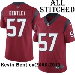 Red Embroidered Kevin Bentley Jersey Houston Texans #57 Stitched Jerseys