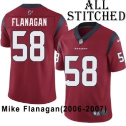 Red Embroidered Mike Flanagan Jersey Houston Texans #58 Stitched Jerseys