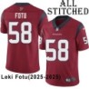 Red Embroidered Leki Fotu Jersey Houston Texans #58 Stitched Jerseys