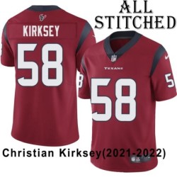 Red Embroidered Christian Kirksey Jersey Houston Texans #58 Stitched Jerseys