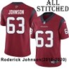 Red Embroidered Roderick Johnson Jersey Houston Texans #63 Stitched Jerseys