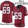 Red Embroidered Shaq Mason Jersey Houston Texans #69 Stitched Jerseys