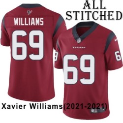 Red Embroidered Xavier Williams Jersey Houston Texans #69 Stitched Jerseys