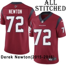 Red Embroidered Derek Newton Jersey Houston Texans #72 Stitched Jerseys