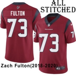 Red Embroidered Zach Fulton Jersey Houston Texans #73 Stitched Jerseys