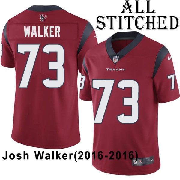 Red Embroidered Josh Walker Jersey Houston Texans #73 Stitched Jerseys