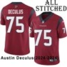 Red Embroidered Austin Deculus Jersey Houston Texans #75 Stitched Jerseys
