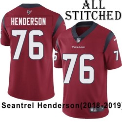 Red Embroidered Seantrel Henderson Jersey Houston Texans #76 Stitched Jerseys