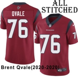 Red Embroidered Brent Qvale Jersey Houston Texans #76 Stitched Jerseys