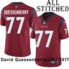 Red Embroidered David Quessenberry Jersey Houston Texans #77 Stitched Jerseys