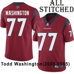 Red Embroidered Todd Washington Jersey Houston Texans #77 Stitched Jerseys