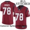 Red Embroidered Cameron Spikes Jersey Houston Texans #78 Stitched Jerseys