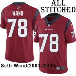 Red Embroidered Seth Wand Jersey Houston Texans #78 Stitched Jerseys