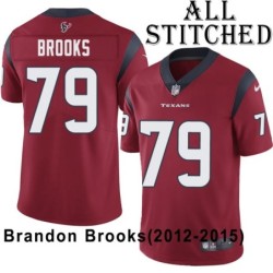 Red Embroidered Brandon Brooks Jersey Houston Texans #79 Stitched Jerseys