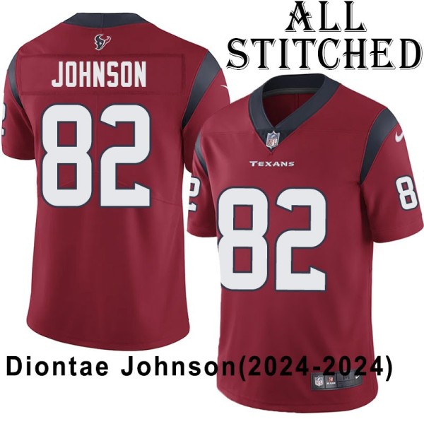 Red Embroidered Diontae Johnson Jersey Houston Texans #82 Stitched Jerseys