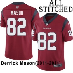 Red Embroidered Derrick Mason Jersey Houston Texans #82 Stitched Jerseys