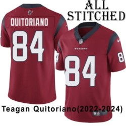 Red Embroidered Teagan Quitoriano Jersey Houston Texans #84 Stitched Jerseys