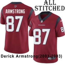 Red Embroidered Derick Armstrong Jersey Houston Texans #87 Stitched Jerseys