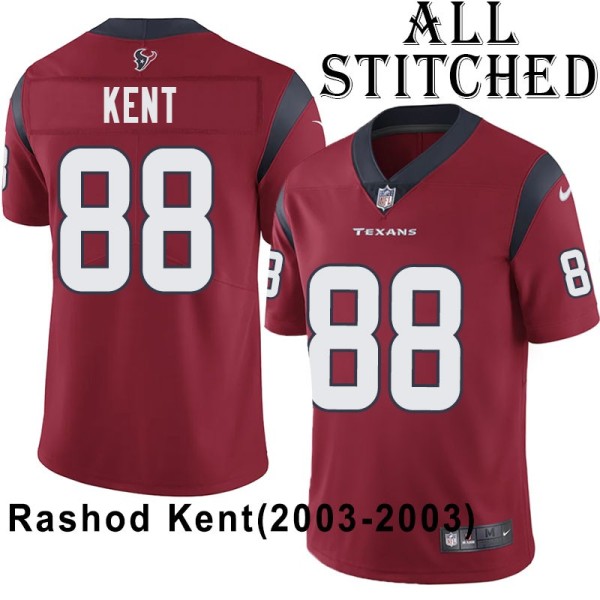 Red Embroidered Rashod Kent Jersey Houston Texans #88 Stitched Jerseys