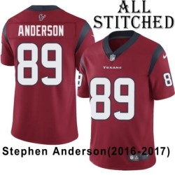 Red Embroidered Stephen Anderson Jersey Houston Texans #89 Stitched Jerseys