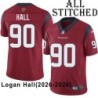 Red Embroidered Logan Hall Jersey Houston Texans #90 Stitched Jerseys
