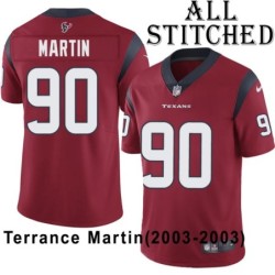 Red Embroidered Terrance Martin Jersey Houston Texans #90 Stitched Jerseys