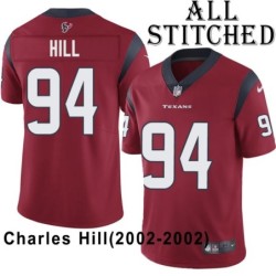 Red Embroidered Charles Hill Jersey Houston Texans #94 Stitched Jerseys