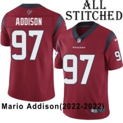 Red Embroidered Mario Addison Jersey Houston Texans #97 Stitched Jerseys