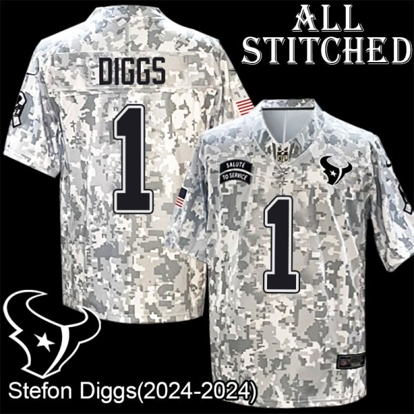 Camo EmbroideCamo Stefon Diggs Jersey Houston Texans #1 Stitched Jerseys