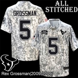 Camo EmbroideCamo Rex Grossman Jersey Houston Texans #5 Stitched Jerseys