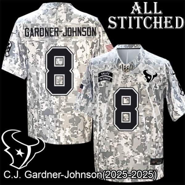 Camo EmbroideCamo C.J. Gardner-Johnson Jersey Houston Texans #8 Stitched Jerseys