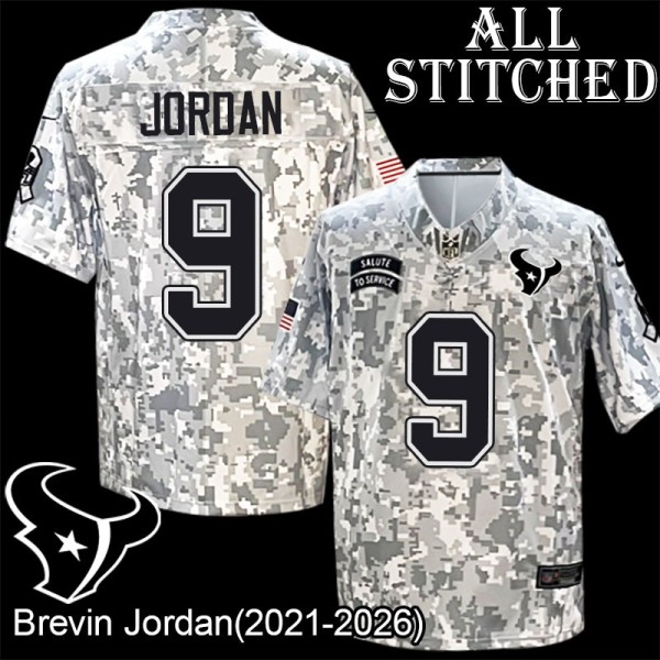 Camo EmbroideCamo Brevin Jordan Jersey Houston Texans #9 Stitched Jerseys