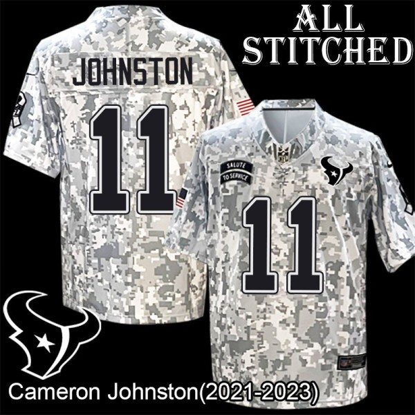 Camo EmbroideCamo Cameron Johnston Jersey Houston Texans #11 Stitched Jerseys