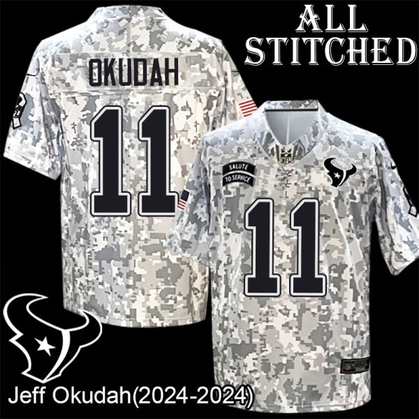 Camo EmbroideCamo Jeff Okudah Jersey Houston Texans #11 Stitched Jerseys