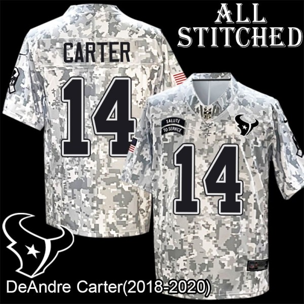 Camo EmbroideCamo DeAndre Carter Jersey Houston Texans #14 Stitched Jerseys