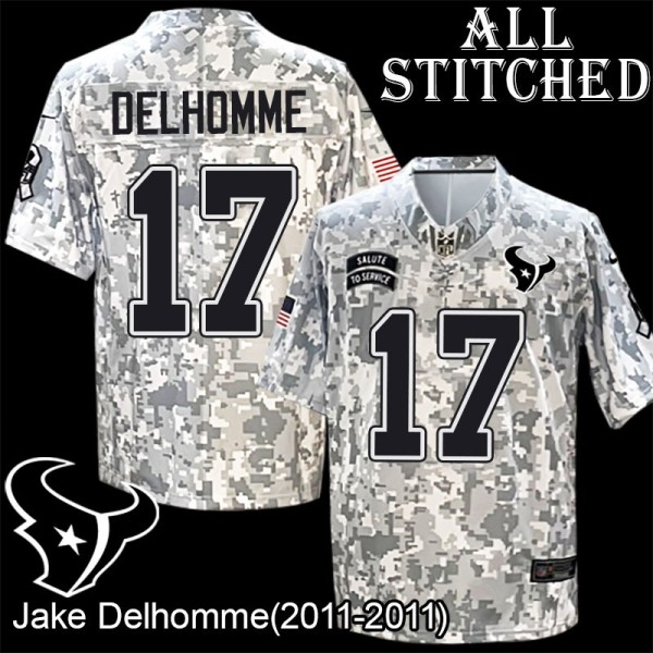 Camo EmbroideCamo Jake Delhomme Jersey Houston Texans #17 Stitched Jerseys