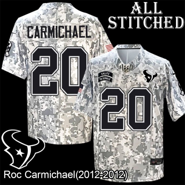 Camo EmbroideCamo Roc Carmichael Jersey Houston Texans #20 Stitched Jerseys