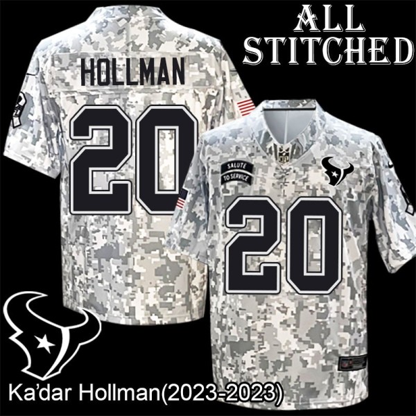 Camo EmbroideCamo Ka'dar Hollman Jersey Houston Texans #20 Stitched Jerseys