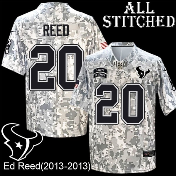 Camo EmbroideCamo Ed Reed Jersey Houston Texans #20 Stitched Jerseys